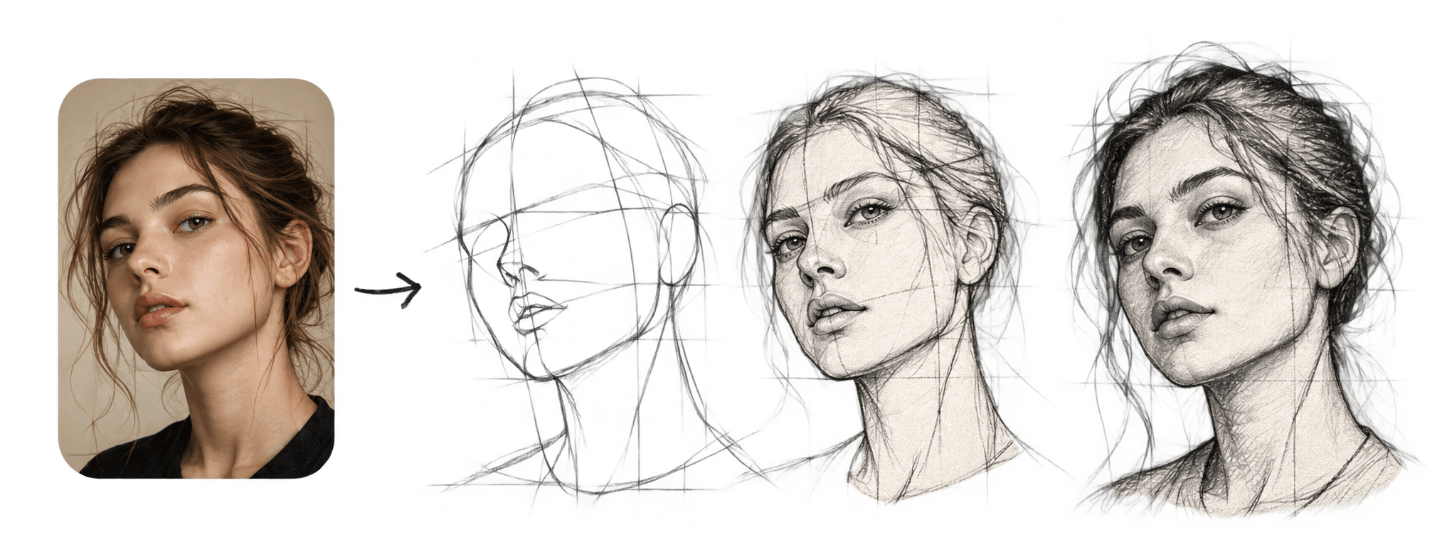 Photo to sketch creation flow